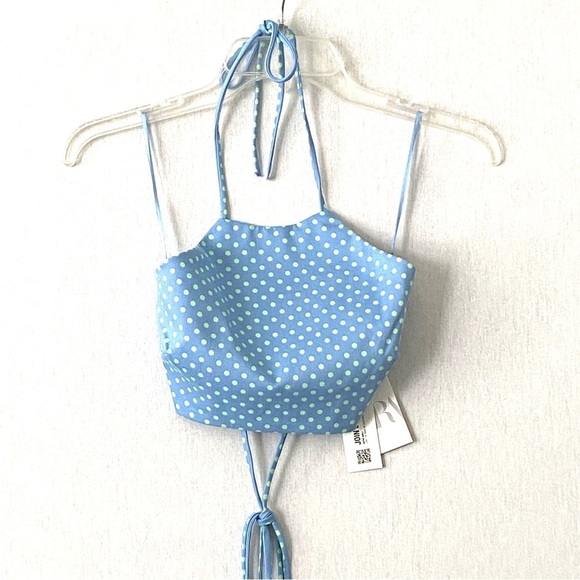 Zara Polka Dot Cropped Top & Mini Skirt 2 Pieces Set - Picture 3 of 12